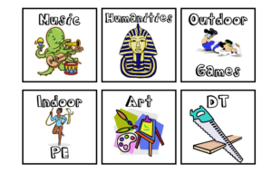 A visual timetable for subjects.