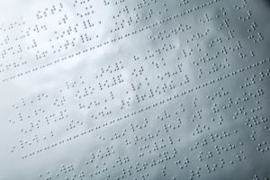 Building Braille Awareness. Image shows a page of Braille