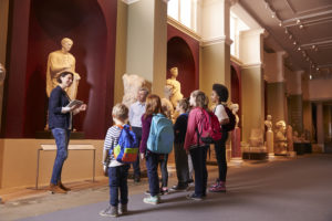 children on school trip at museum