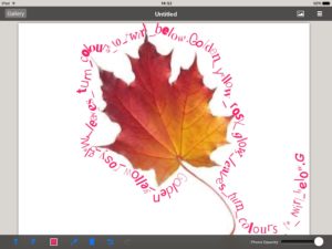 Autumn Colours: Seasonal Motivation For Writing - Image shows TypeDrawing app