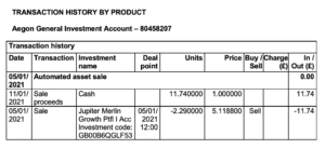 Example of a financial statement in large print.